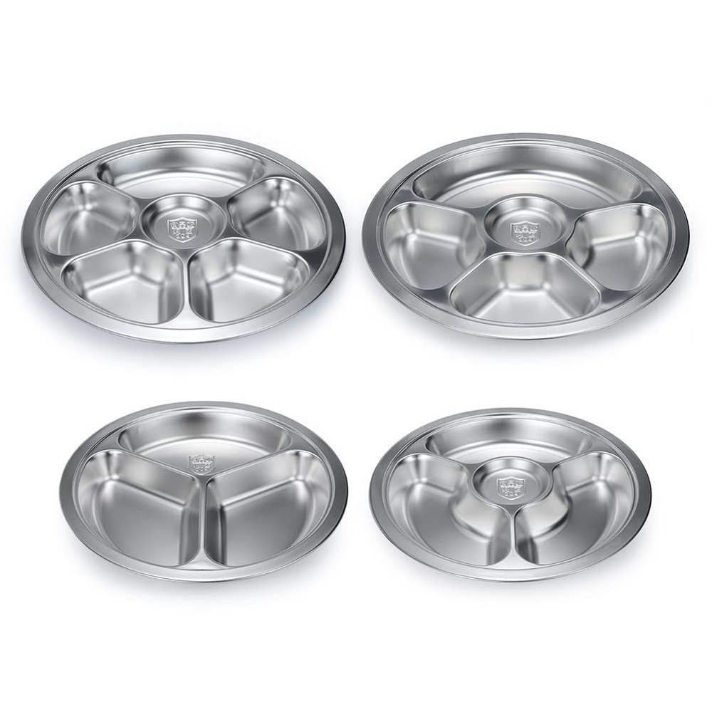 Litewoo Stainless Steel Round Divided Plate 5 Sections