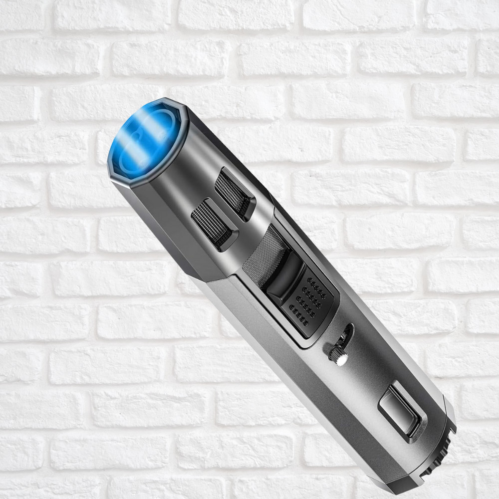 Refillable Butane Torch Lighter Adjustable Cigar Gas Lighter 2 Jet Flame Lighter