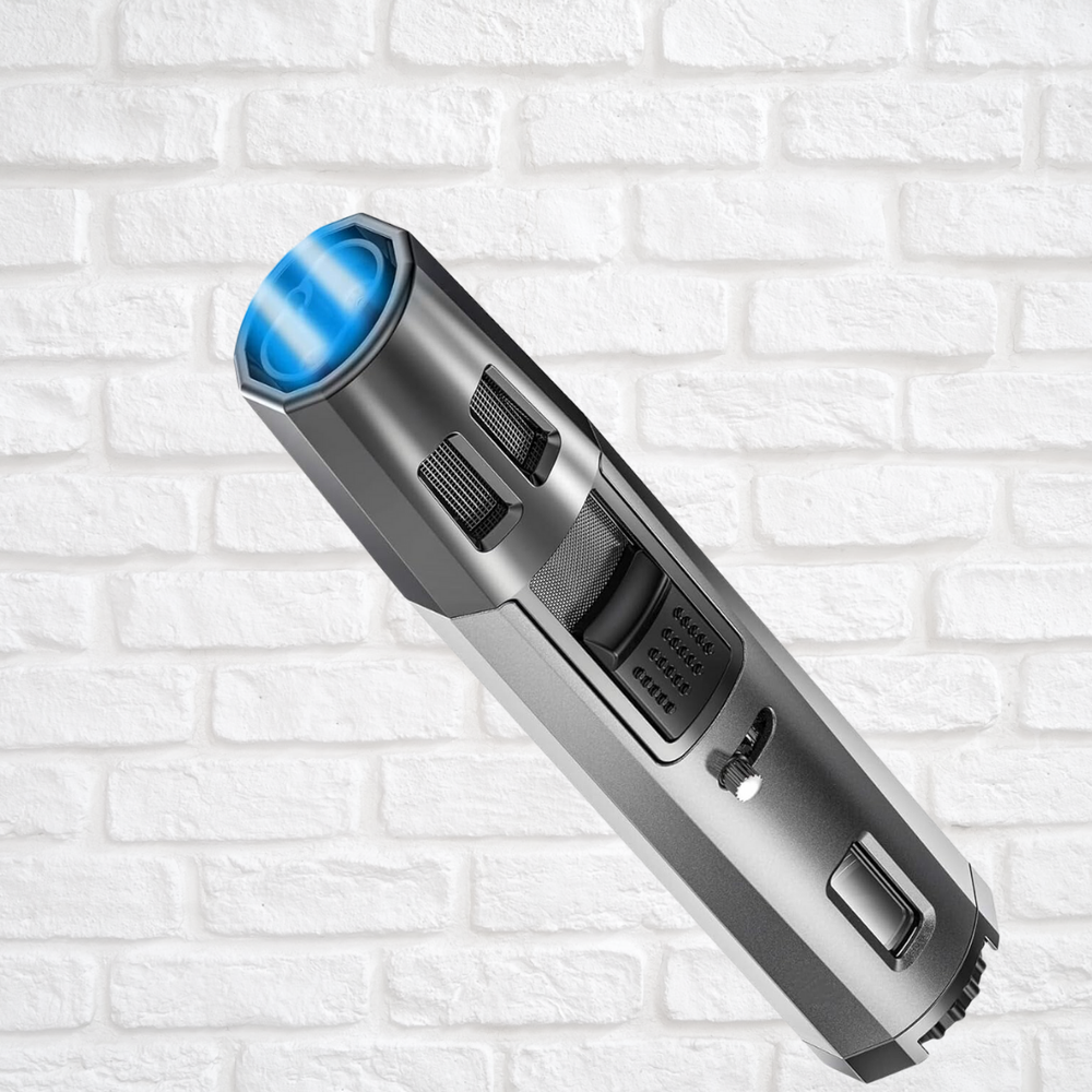 Refillable Butane Torch Lighter Adjustable Cigar Gas Lighter 2 Jet Flame Lighter
