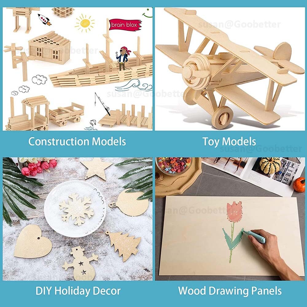 Solid wood sheet/ wood Sheets Model Making Architect Arts Crafts 1-6mm Thickness