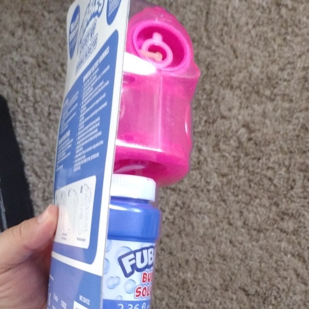 Fubbles Light Up Bubble Blaster & Solution-Pink-Ages 3+ NEW