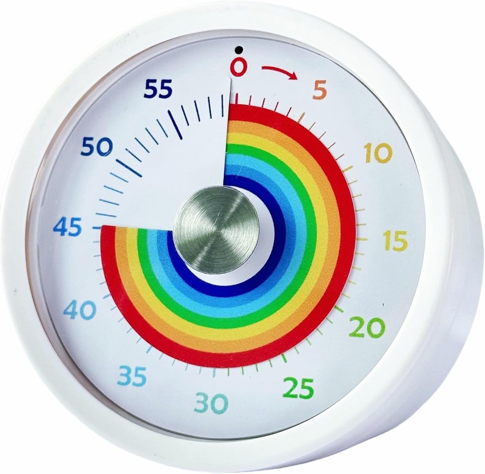 Visual Timer, Kitchen Timer Rainbow Disk 60 Minute Countdown Timer for Kids and