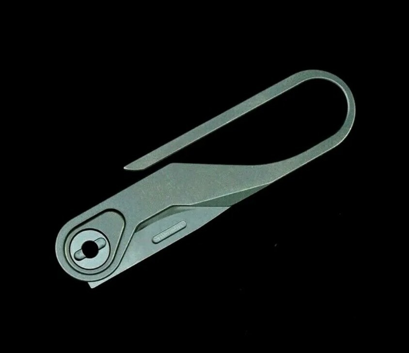 Mini Drop Point Folding Knife M390 Steel Blade w/ Titanium Handle + FREE Ti Loop