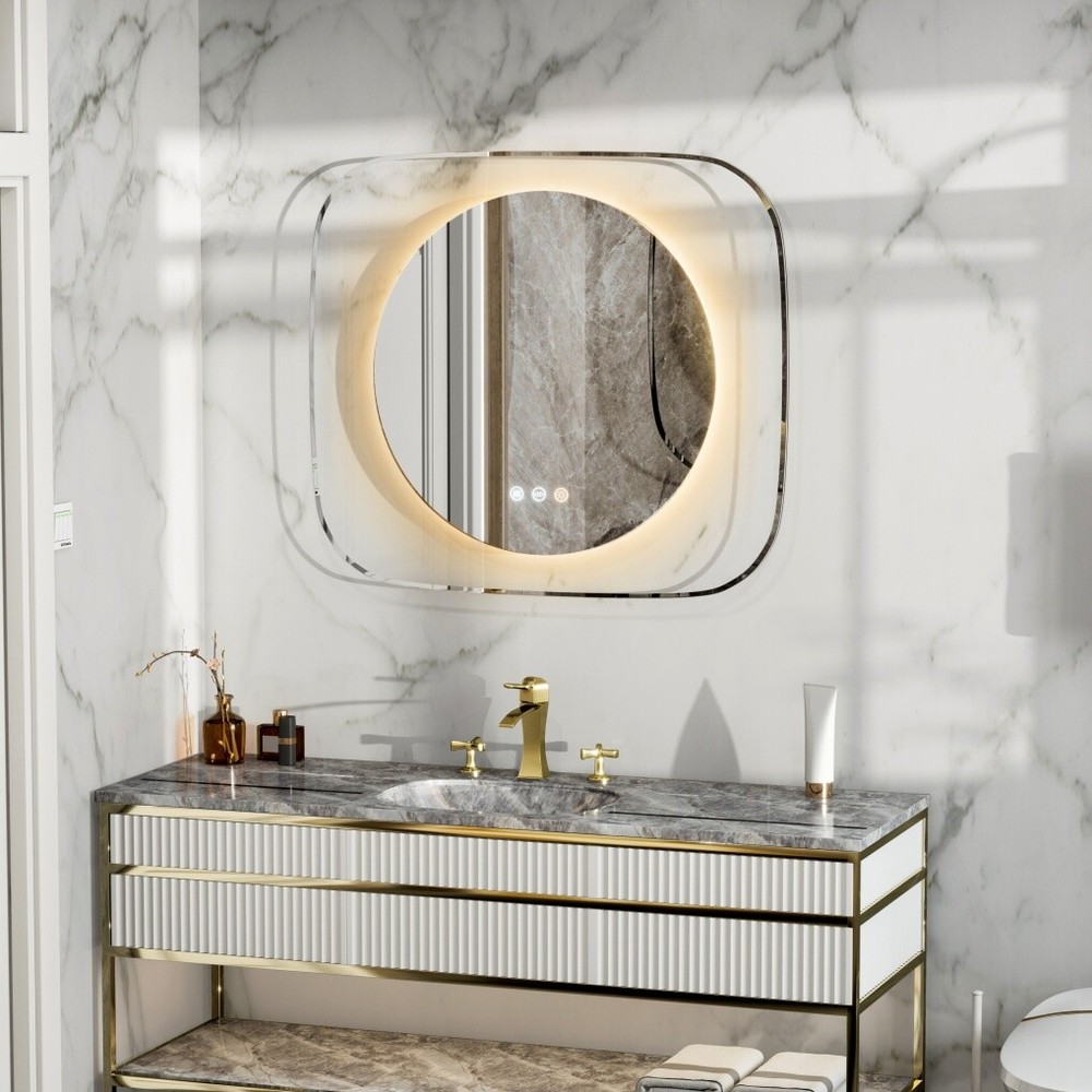 LED Bathroom Mirror Antifog Vanity Mirror Backlit Dimmable Hanging Makeup Mirror