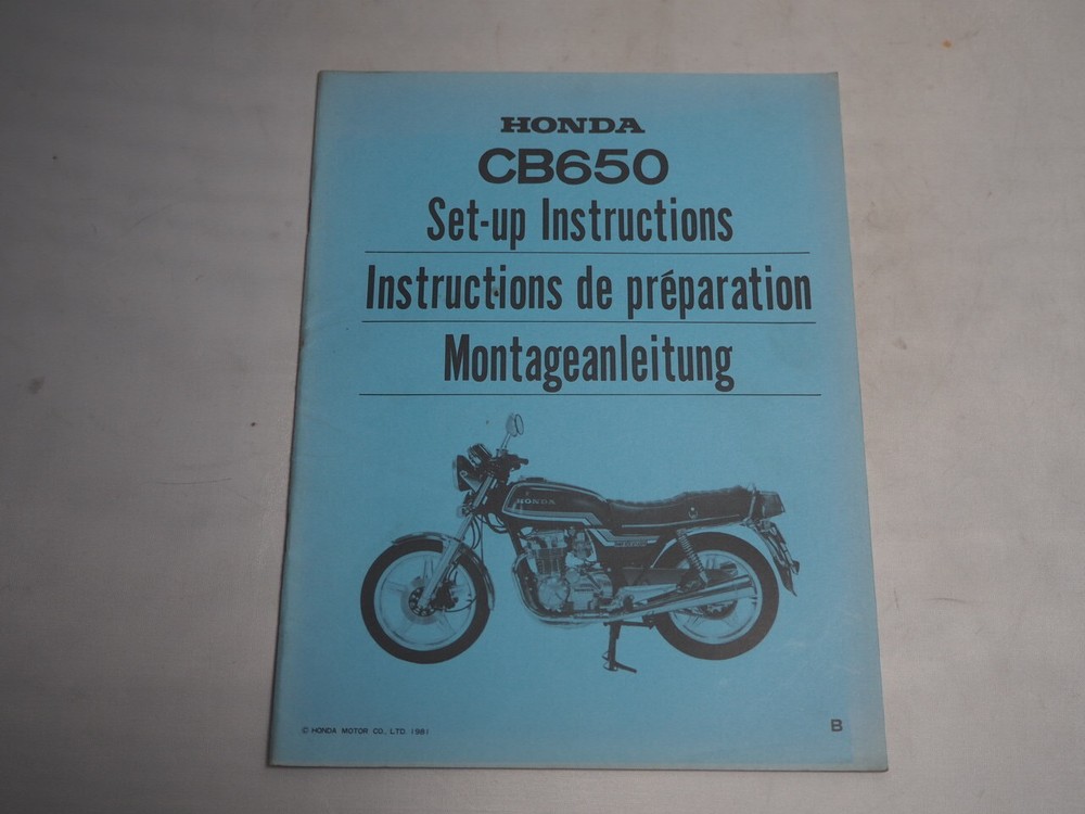 HONDA SET-UP INSTRUCTIONS ASSEMBLY INSTRUCTIONS CB650 1981
