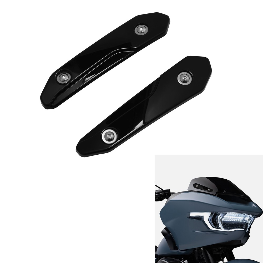 Black Split Windscreen Windshield Side Trim Fit For Harley CVO Road Glide 23-25