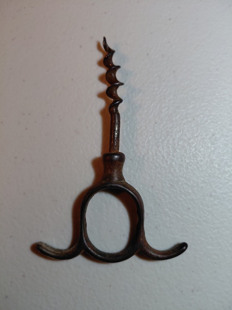 Antique Victorian "Mustache" Finger-Pull Corkscrew