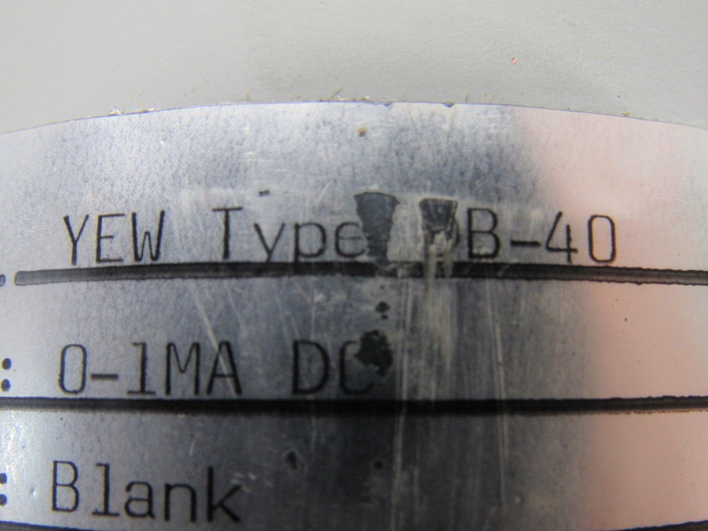 EIL Instruments YEW Type DB-40 Blank Face DC Panel Ammeter 0-1MA DC