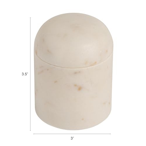 Round Marble Salt Cellar, White
