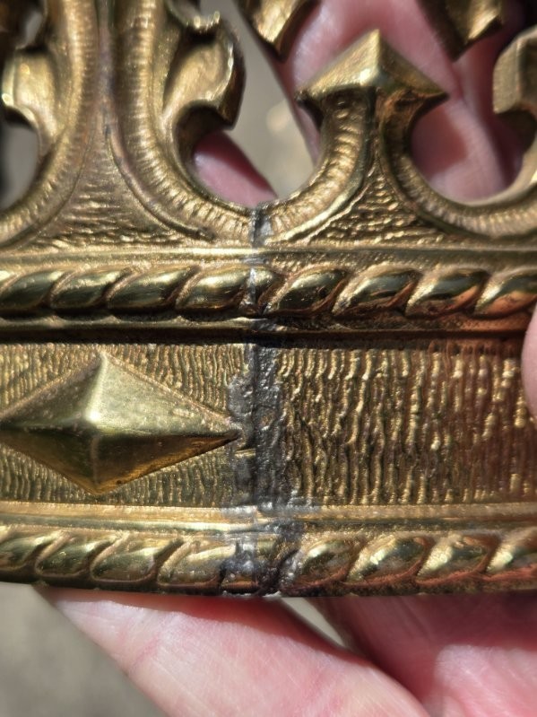 Vtg. Solid Brass Crown. Unmarked.