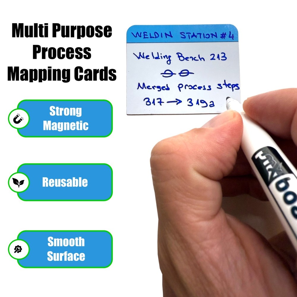 Value Stream Mapping Magnetic Cards Type 2 Lean Kaizen Process Mapping Tool