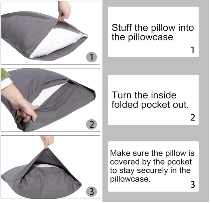 King Pillowcase Set - 2 Pack Brushed Microfiber 20x36 Pillowcases - Soft