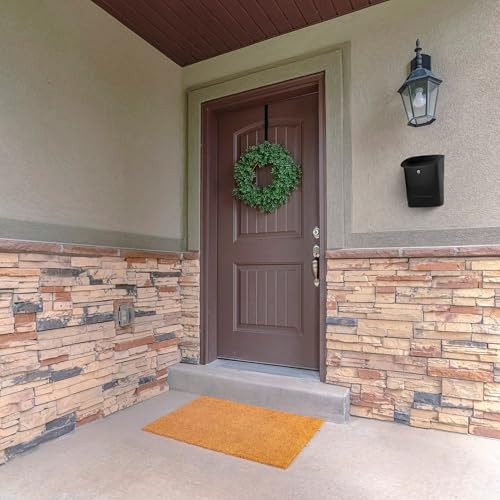 Parkside Locking, Vertical Wall-Mounted Mailbox for Outside, Medium Black