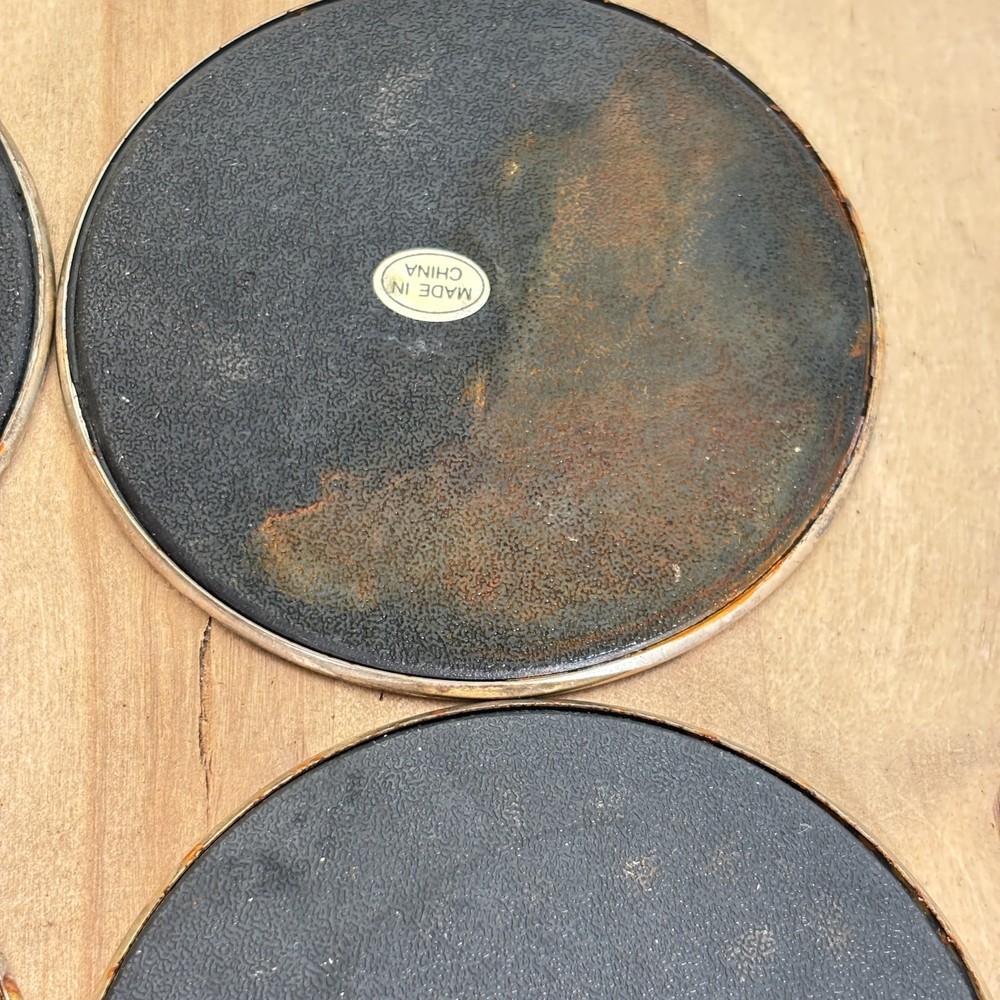 Set 9 Silverplate Coasters, Embossed Floral Pattern, Vintage, 3.5"dia