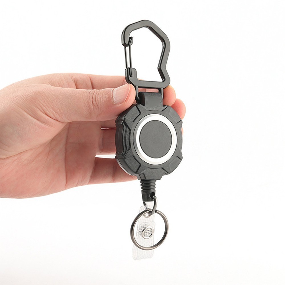 Practical Retractable Keychain with Multitool Carabiner and Secure Card Holding