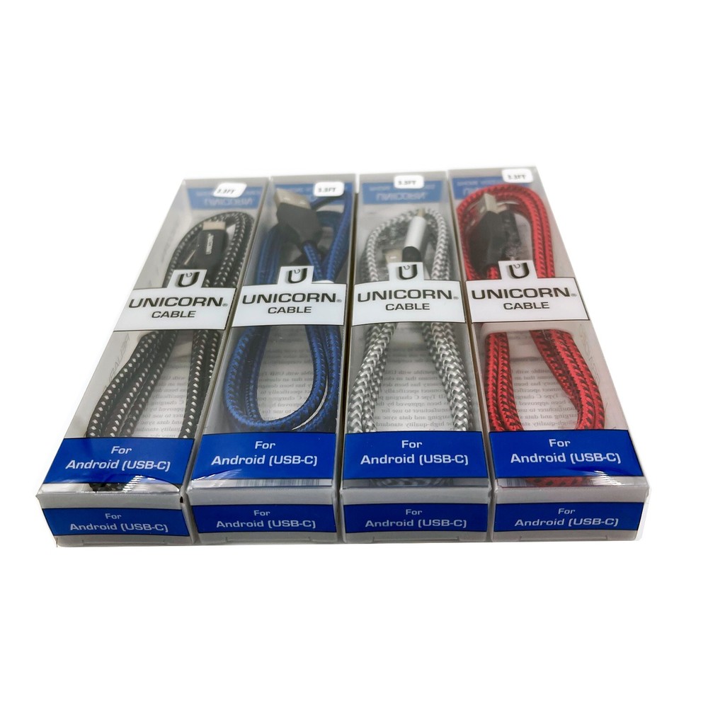 10 USB Type C Charging Cable 1m 2A USB-C Android Charger Wholesale Bulk UNICORN