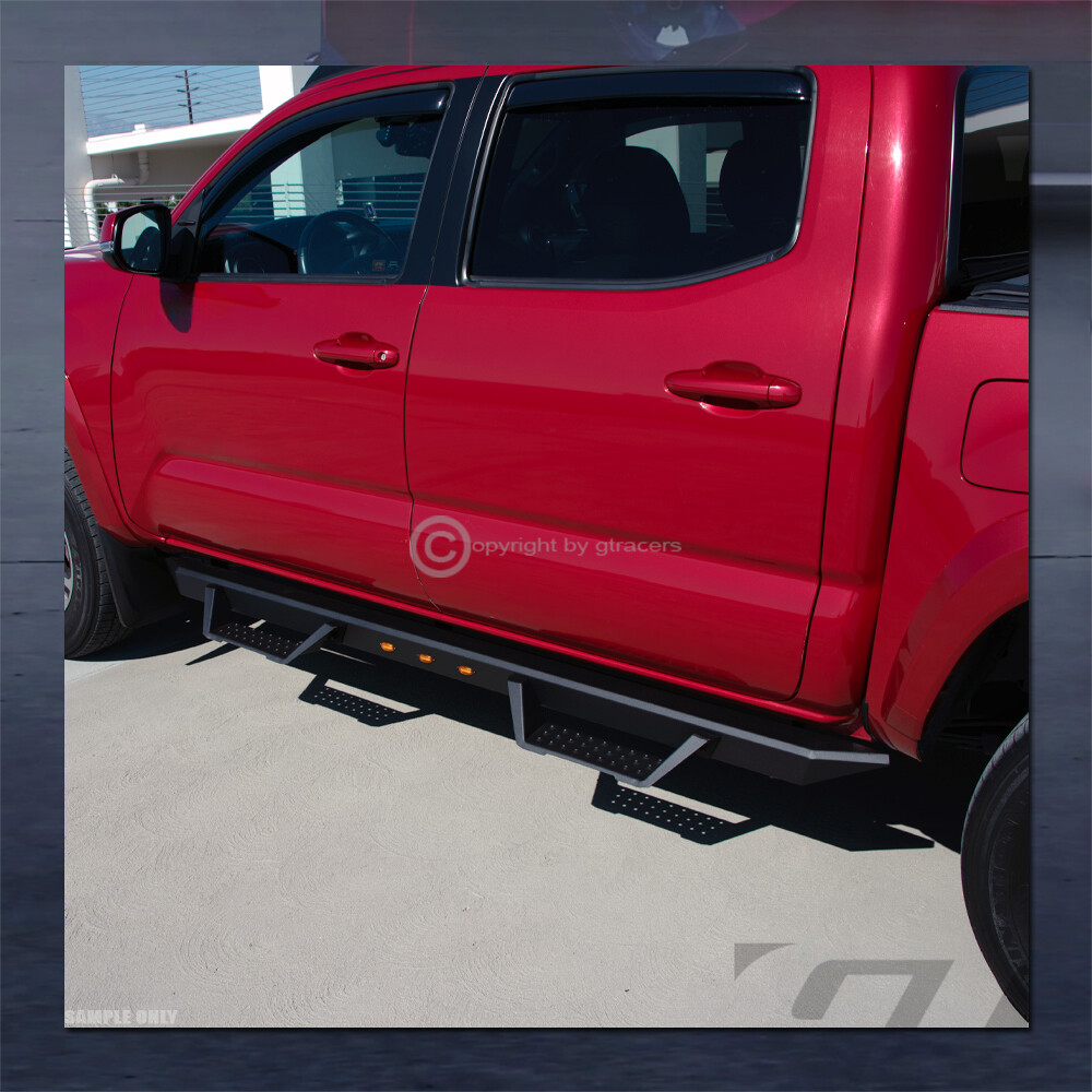 For 2009-2018 Ram 1500 Quad/Extended Matte Black Modular LED Drop Step Nerf Bars