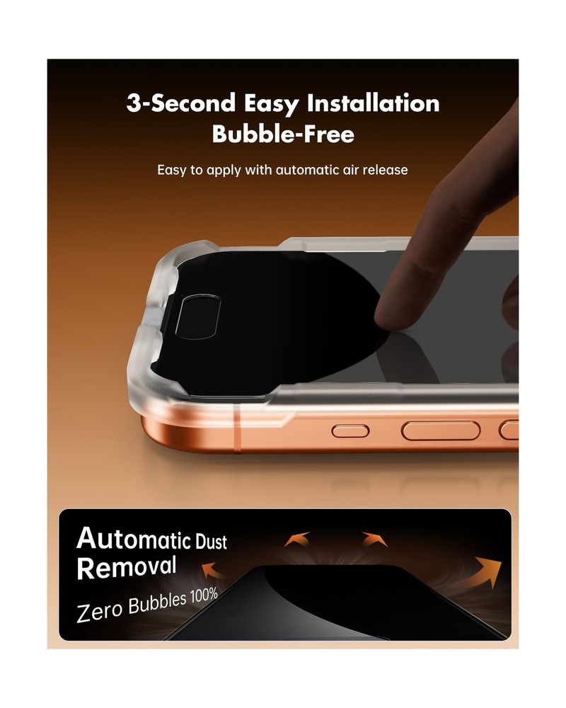 UNBREAKcable Privacy Screen Protector for iPhone 17 Pro Max, Shatterproof Tem...