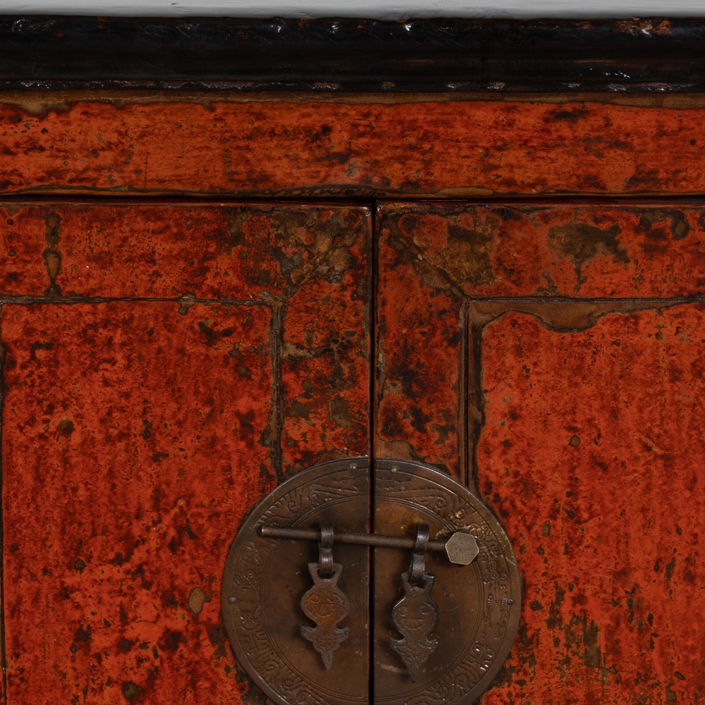 Small Red Chinese Console Sideboard, circa 1880