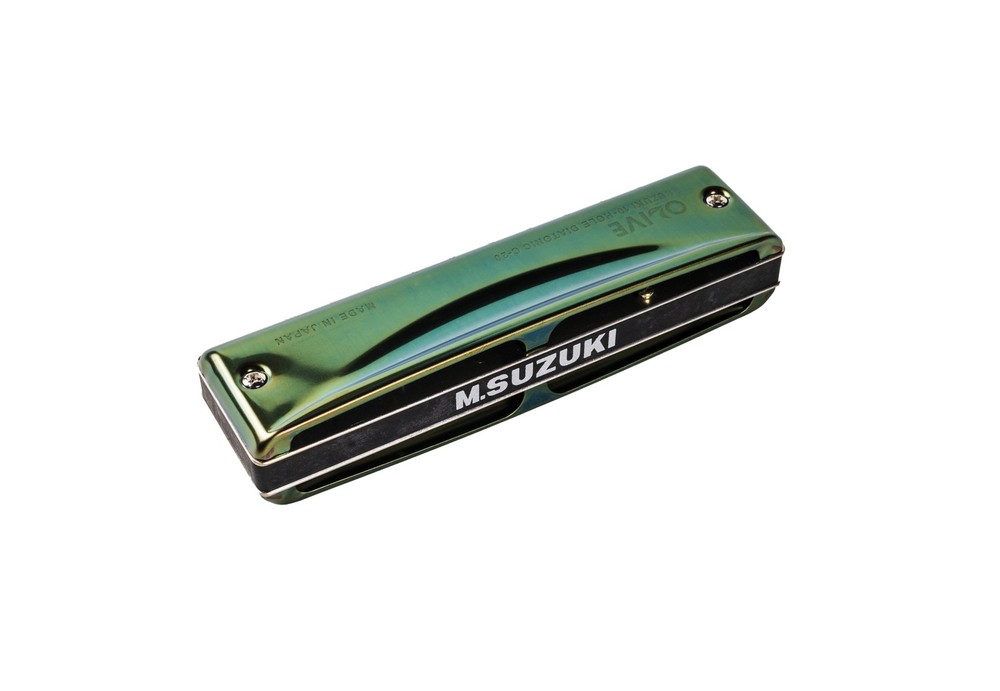 Suzuki C-20-D Olive Harmonica. Key of D
