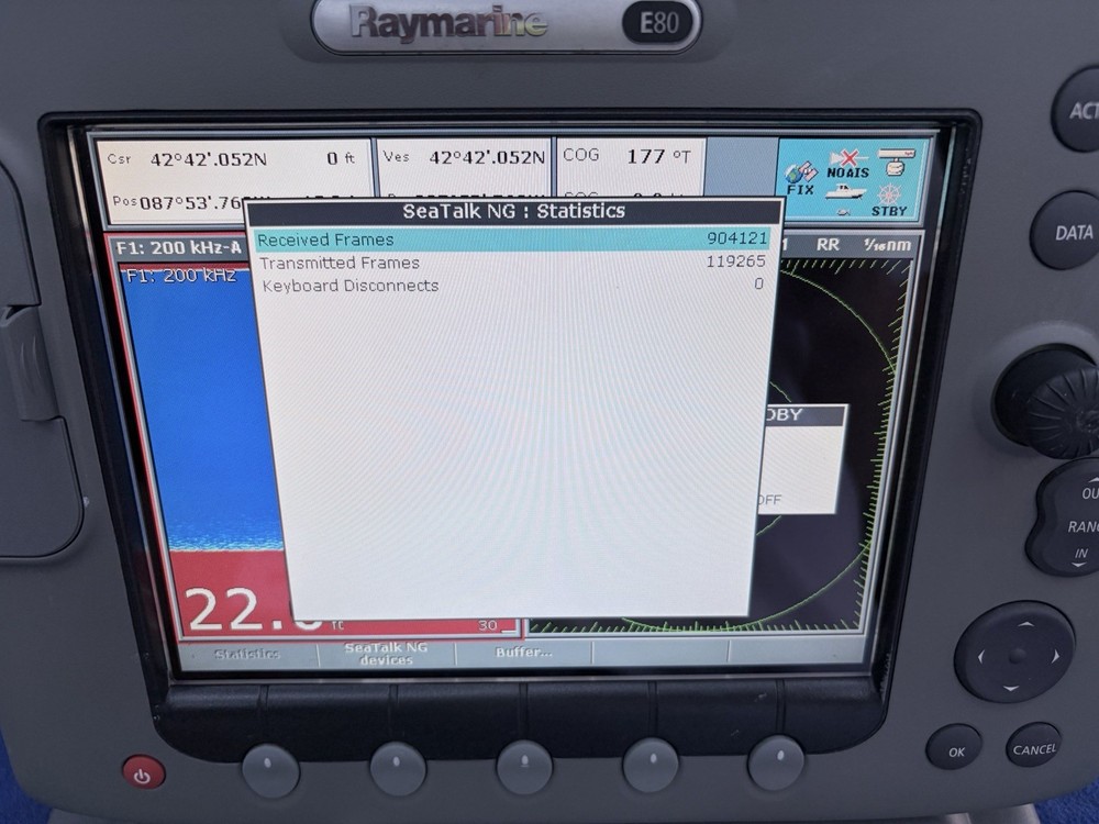 Raymarine E80 Classic GPS Chartplotter Multifunction Display W/ Cover; Tested