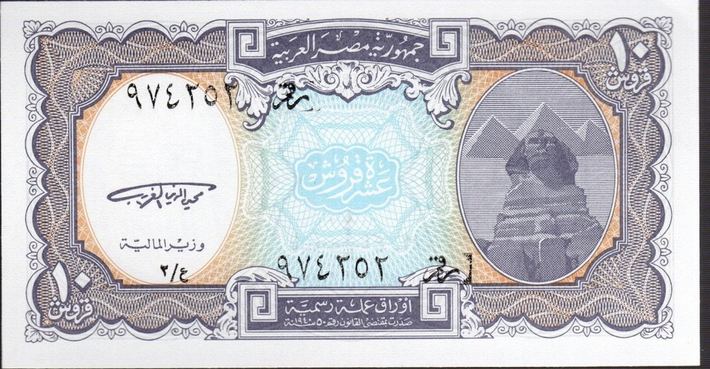 Banknote Egypt P189a 10 Piastres 1999