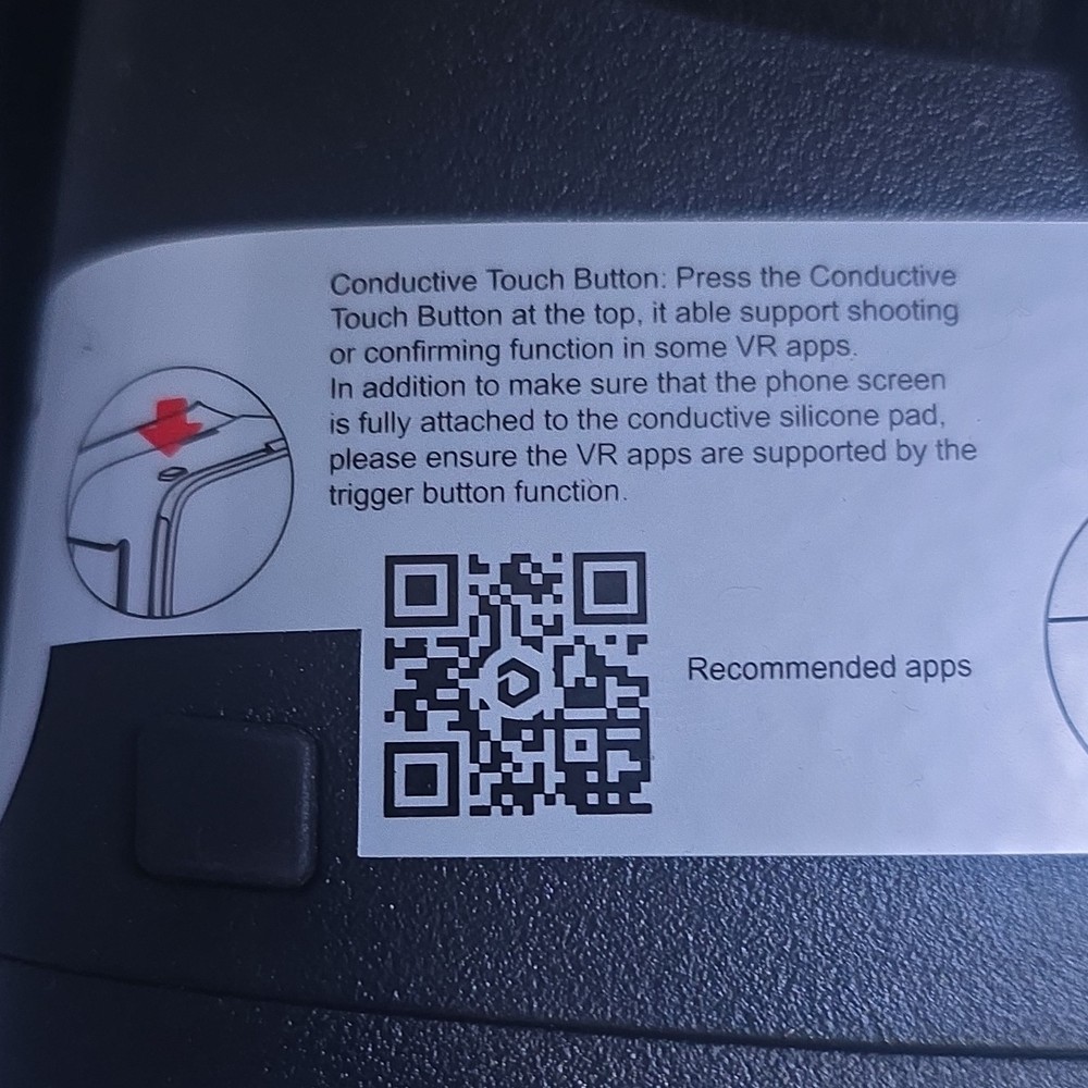 DESTEK VR Headset Black, Remote Controller & Conductive Touch Button (phone vr)