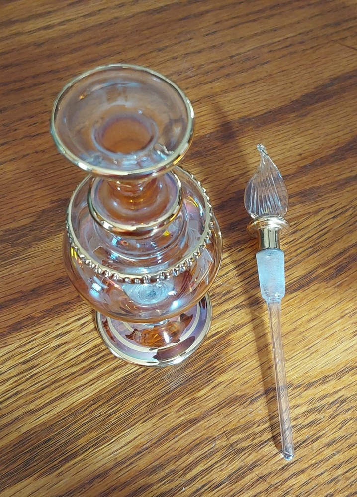 Dainty Glass Amber Perfume Bottle
