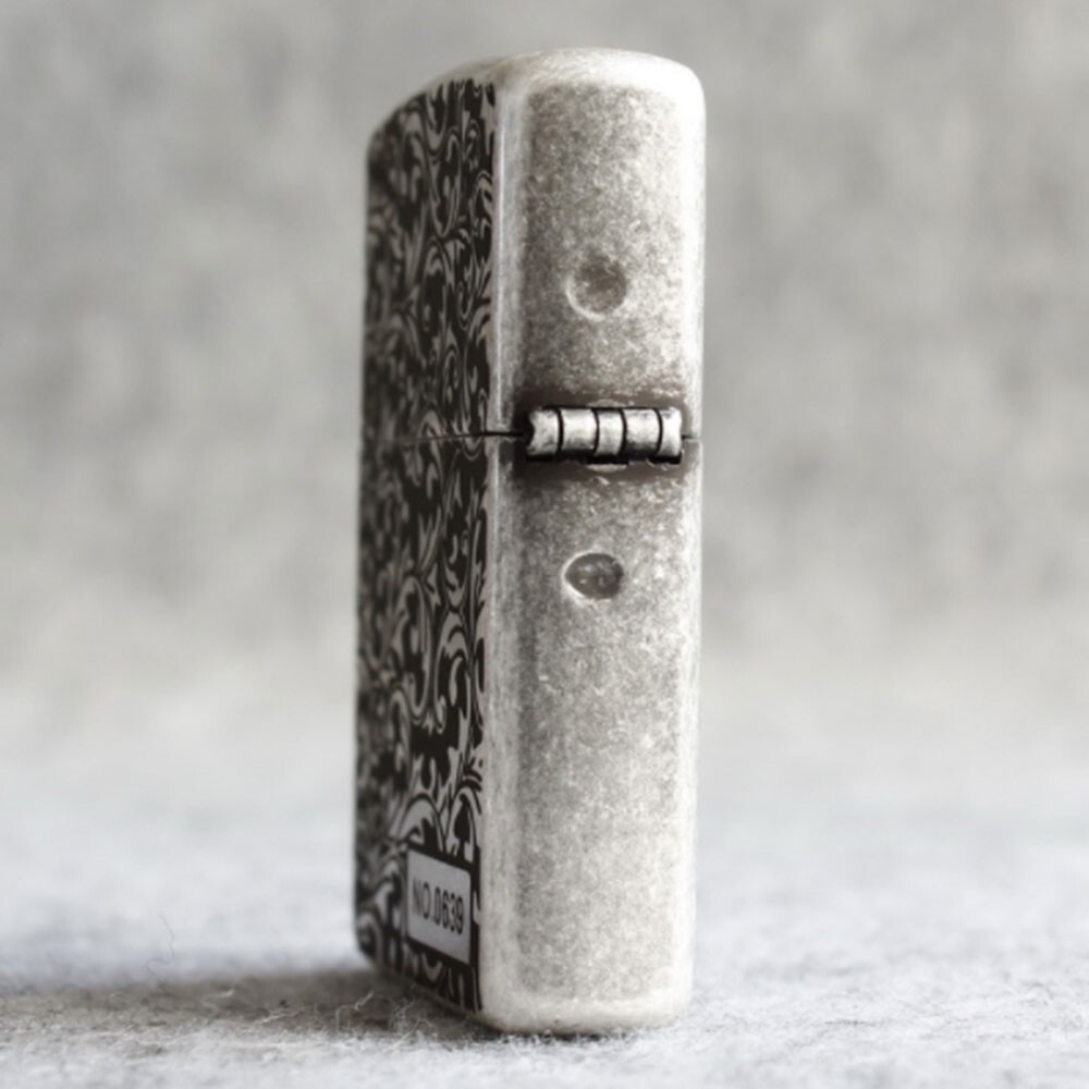 Zippo lighter 121FB Antique Silver Custom Design/ Scrollwork Pattern New in Box