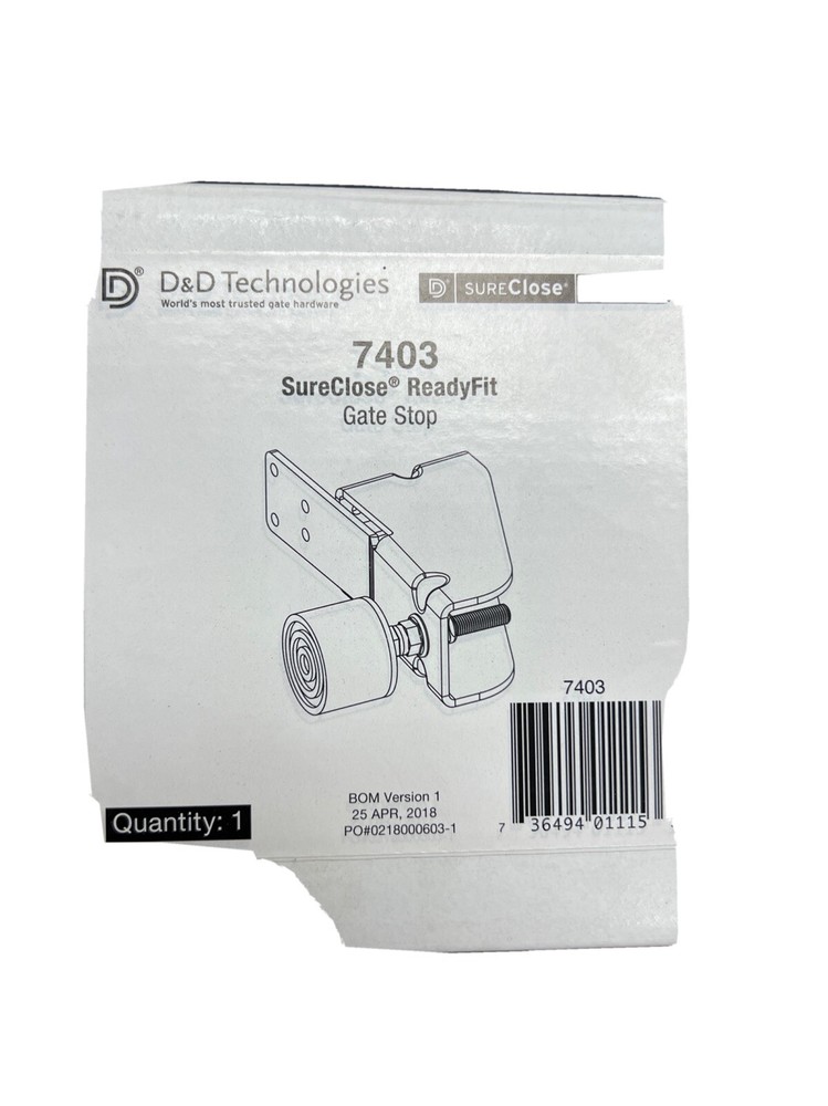 D & D Technologies 7403 – SureClose ReadyFit Gate Stop – Adjustable