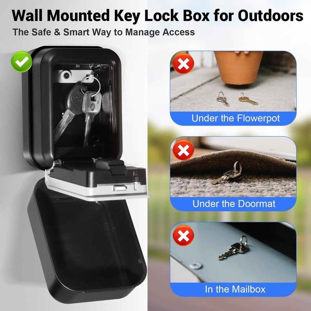 Smart Key Lock Box with Code – Bluetooth PIN Unlock, APP Controlled Digital ...