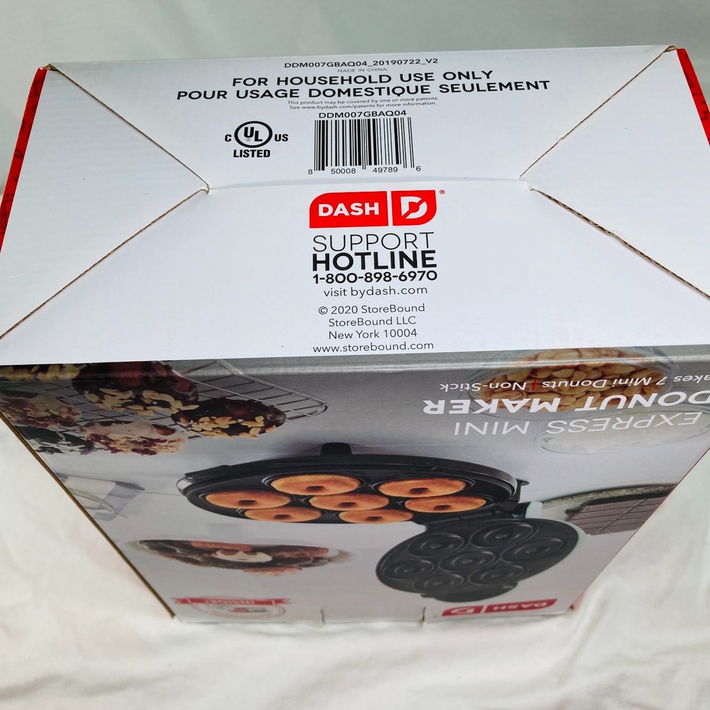 DASH Mini Donut Maker Machine w/ Non-stick Surface, Makes 7 Doughnuts - Aqua