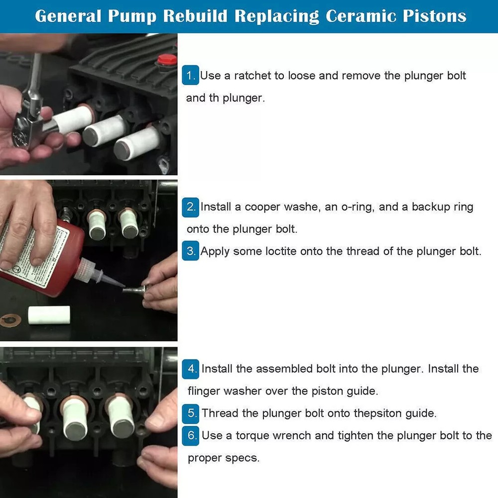 3pcs General Pump Piston Replace Ceramic 15mm for TP Pumps Replacement 51040009