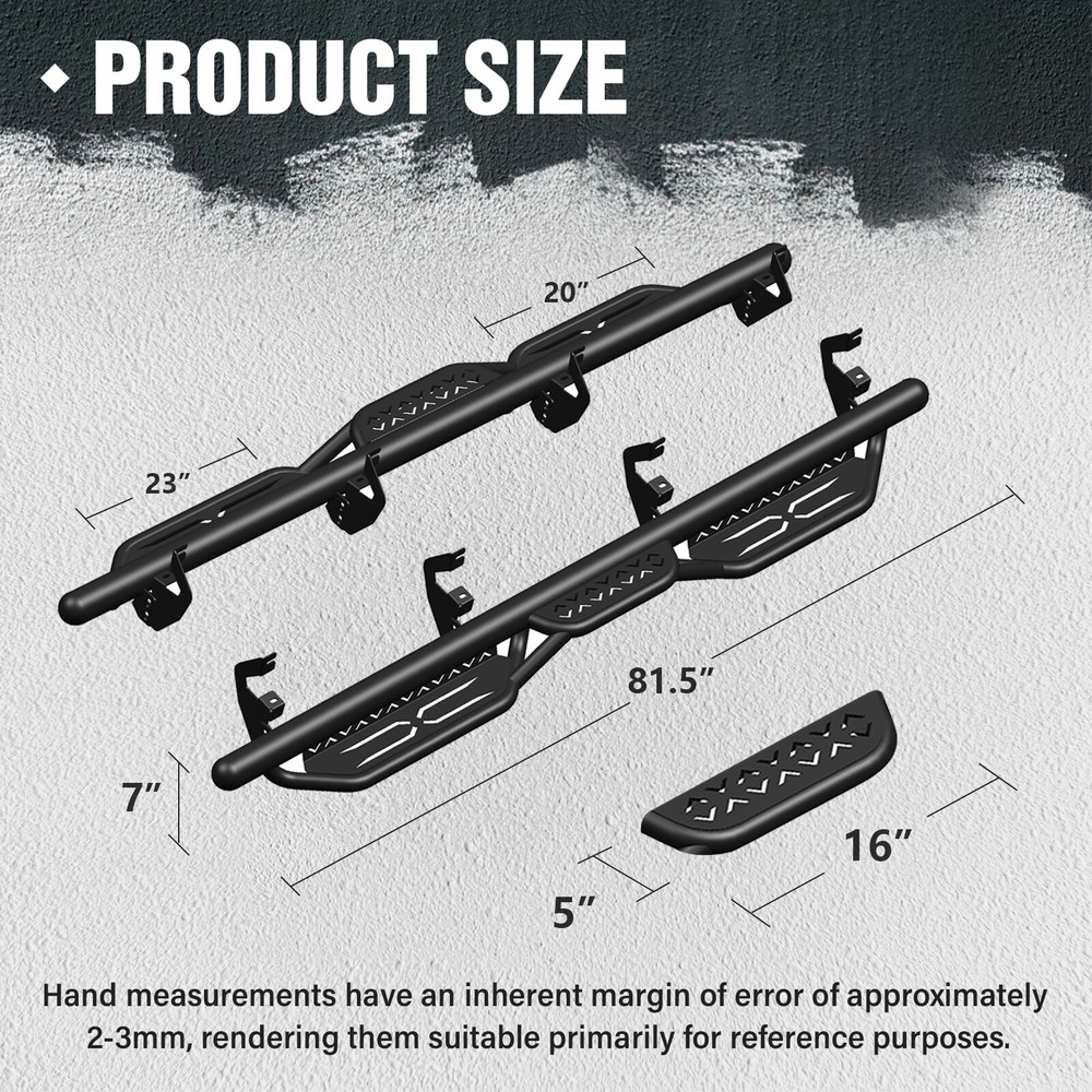 Running Boards for 2019-2024 Chevy Silverado 1500 Crew Cab Drop Side Step Bars