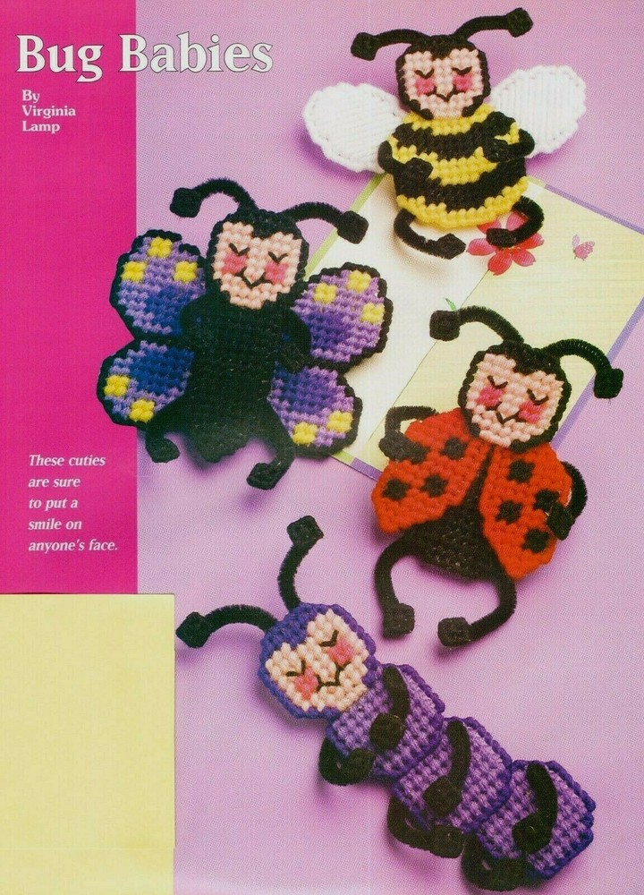 4 BUG BABIES & 3 SUNBONNET ANGELS PLASTIC CANVAS PATTERN INSTRUCTIONS