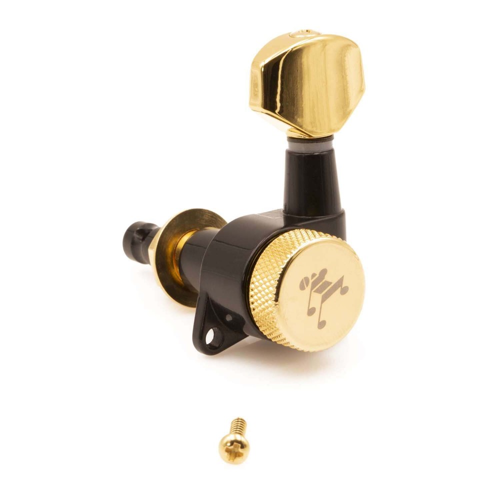 Tone Ninja 20:1 Locking Tuners, 7 String Inline Treble/Lefty, Black and Gold