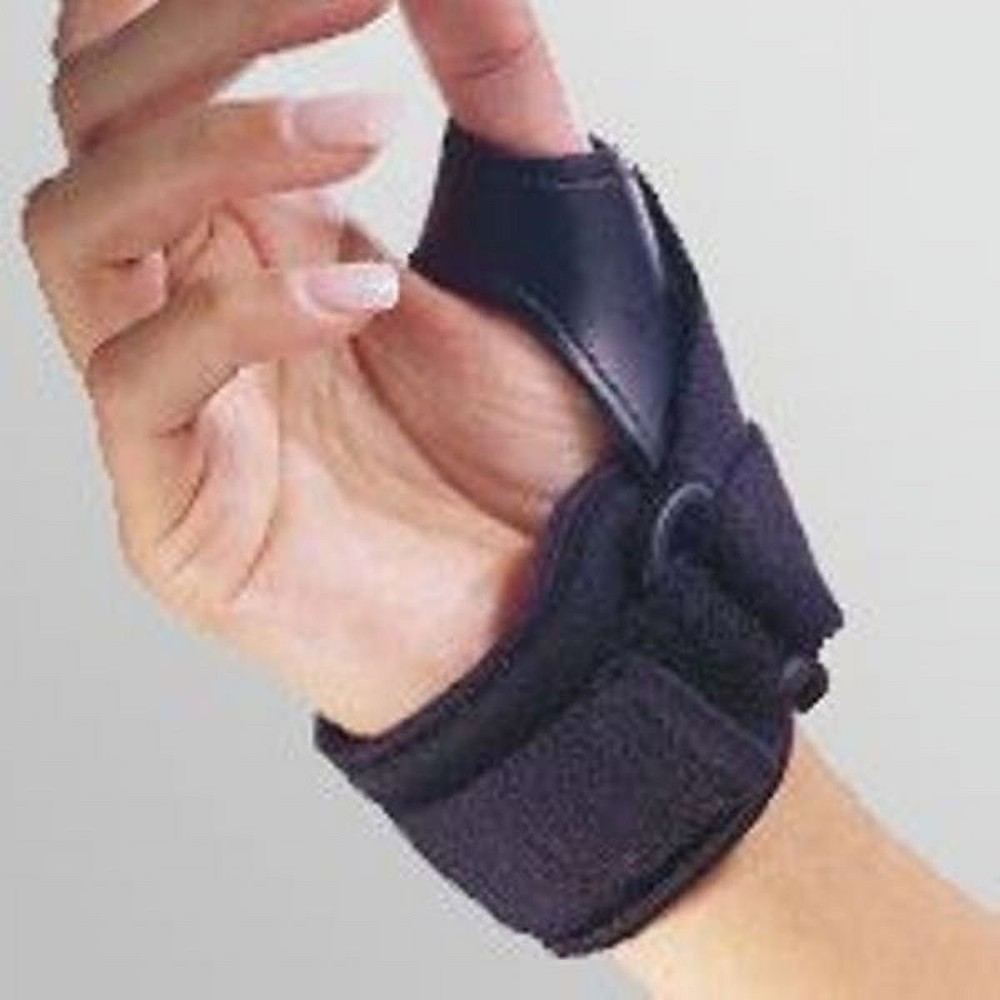 FLA Thermal/Leather Tether Left Hand Thumb Stabilizer (Black) Large