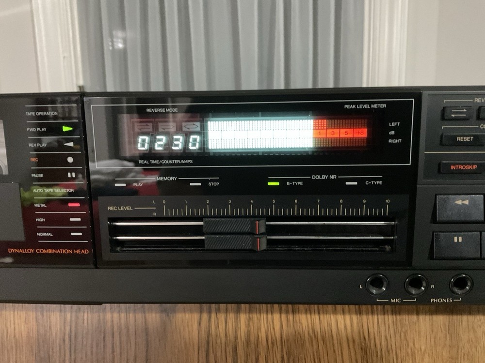 Almost Mint! Sansui D590r Auto Reverse Cassette Deck Black