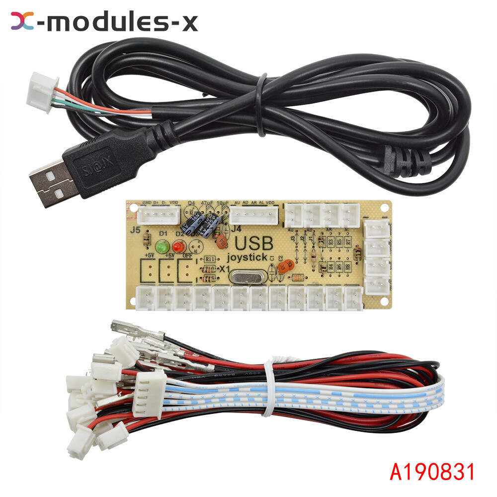 USB Encoder Zero Delay Arcade PC to Joystick MAME 5Pin Sanwa Push Button Cable