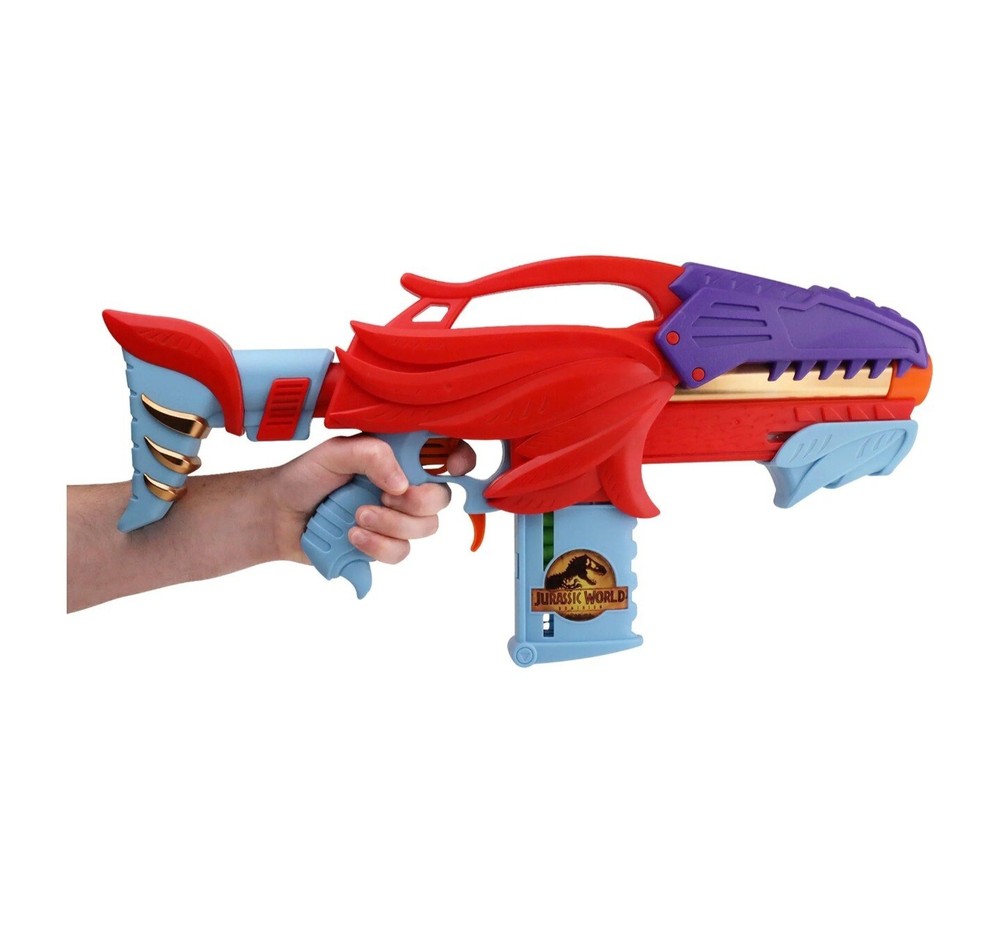 Adventure Force Pyroraptor Pump-Action Clip-FedBlaster - Compatible with Nerf