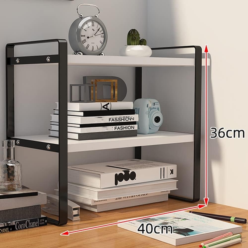 Desktop Organizer Shelf Office Storage Rack Computer Desk Bookshelf Adjustable