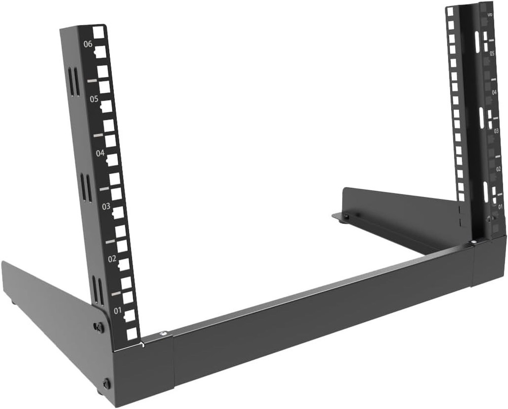 6U Desktop Network Rack 19 inches Small Open Frame Rack 2 Post Free-Standing ...