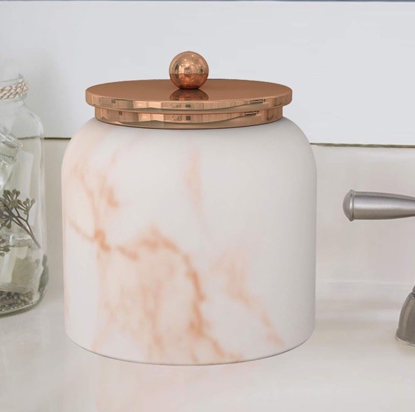 Home Bathroom Multi Use Organization Container With Lids/Misty Copper Collection