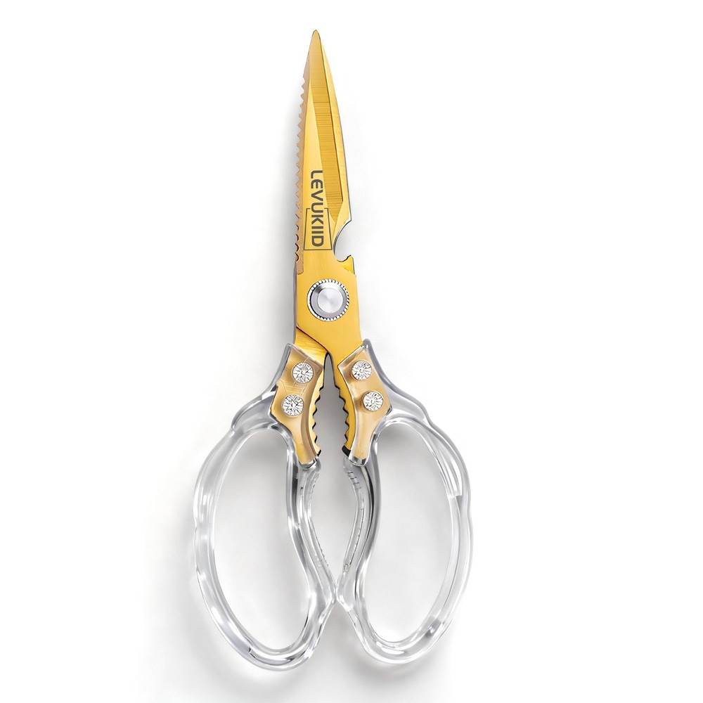 Rust-Resistant Kitchen Scissors, Transparent and Stylish Handle, Suitable For...