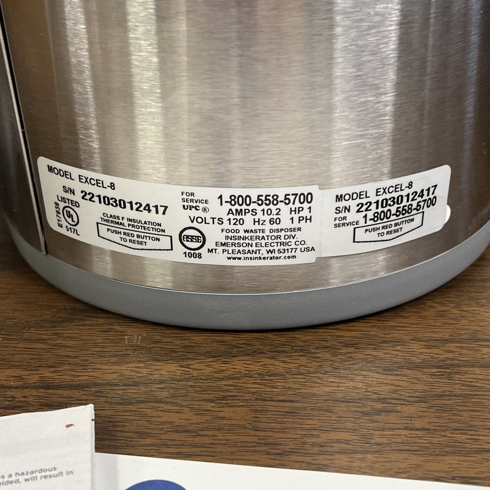 InSinkErator Evolution Excel 1.0 HP Quite Series Food Waste Garbage Disposal