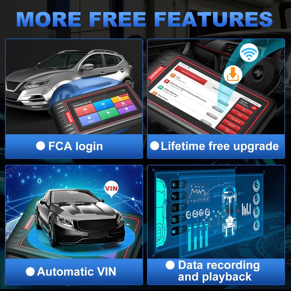 KINGBOLEN S6 BiDirectional OBD2 Diagnostic Scanner Tool Key Coding CANFD MK808BT