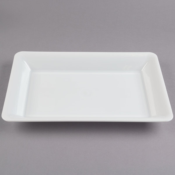 Fineline RC472.WH, 14x10-inch Platter Polystyrene White Rectangular Tray, 25/CS