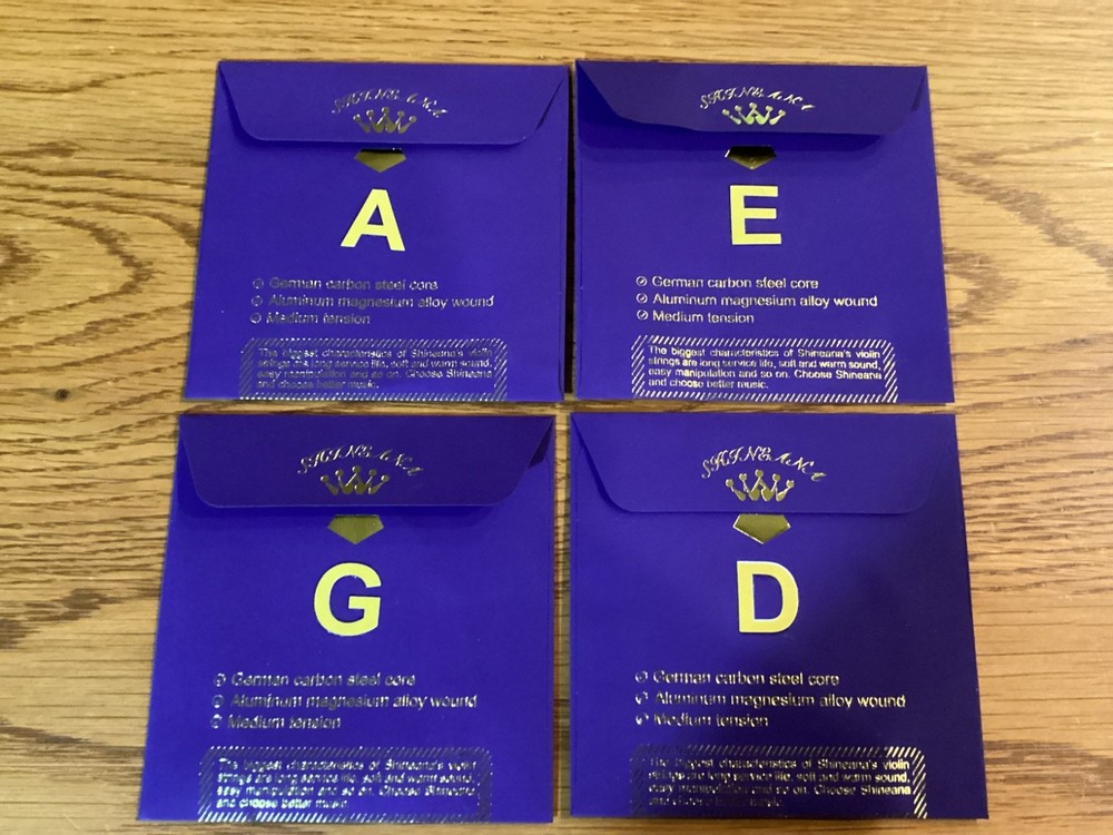 Shineana's Violin Strings 3/4 Scale Length - New