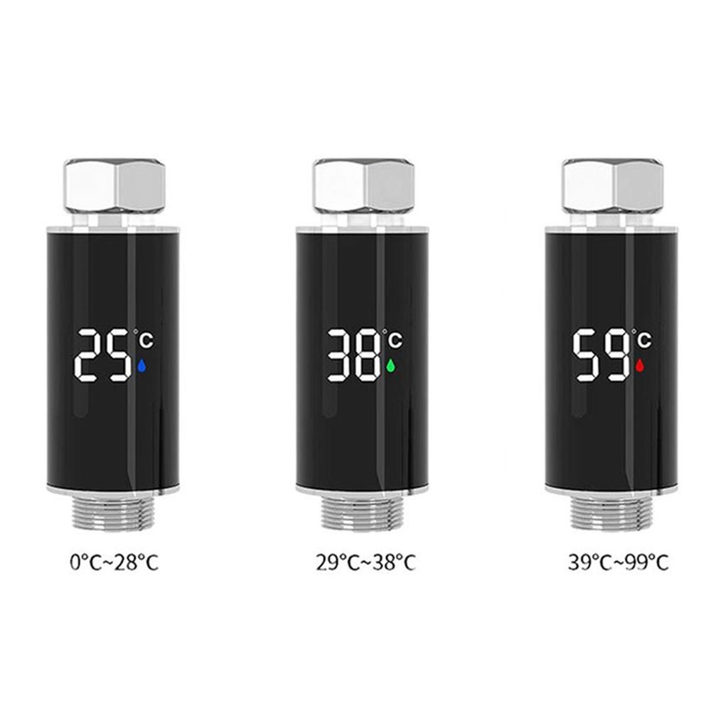 Color-Coded Indicator Digital Display Shower Head Water Temperature Meter