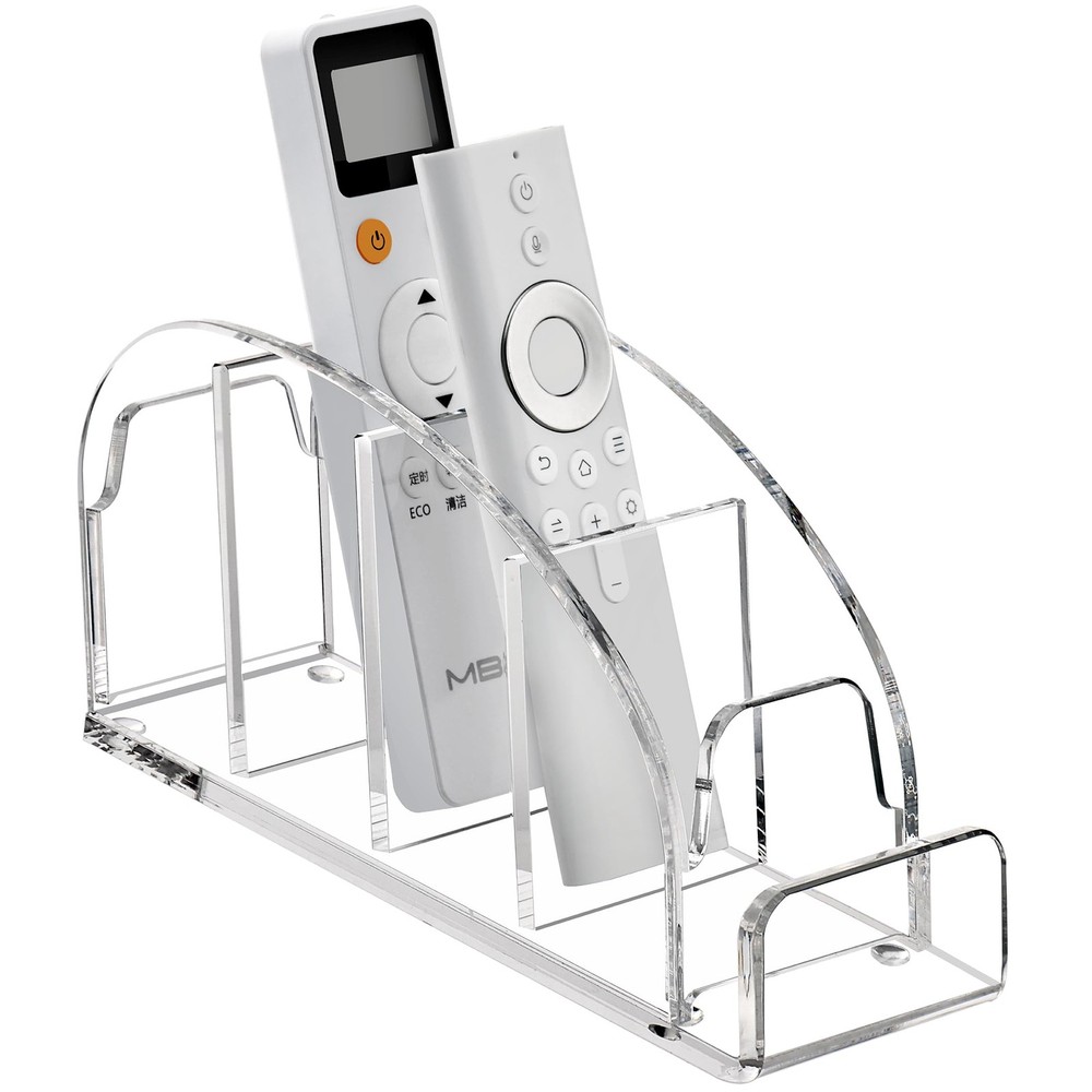 Acrylic 5 Compartments Remote Control Holder, Multi-functional Bedside Couch ...